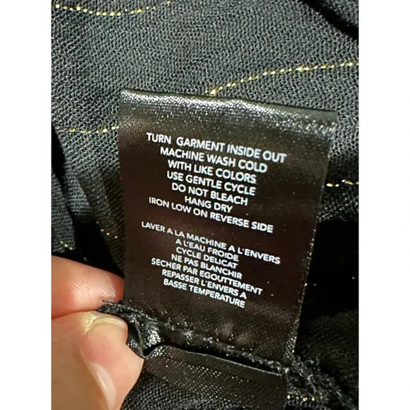 NWT Oat New York Long Sleeve Black‎ & Gold Square Neck Smocked Dress | Size S - Picture 9 of 9